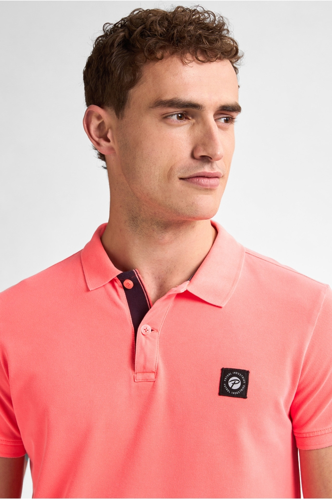 POLO MET RIBKRAAG M 1050 POL945 3099 FIERY CORAL
